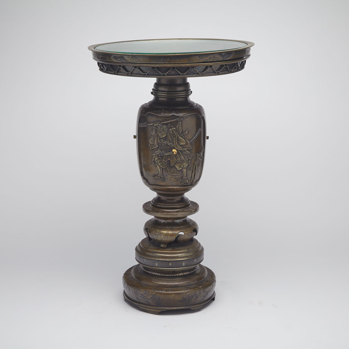 Large Mixed-Metal Bronze Vase, Meiji Period, Late 19th Century