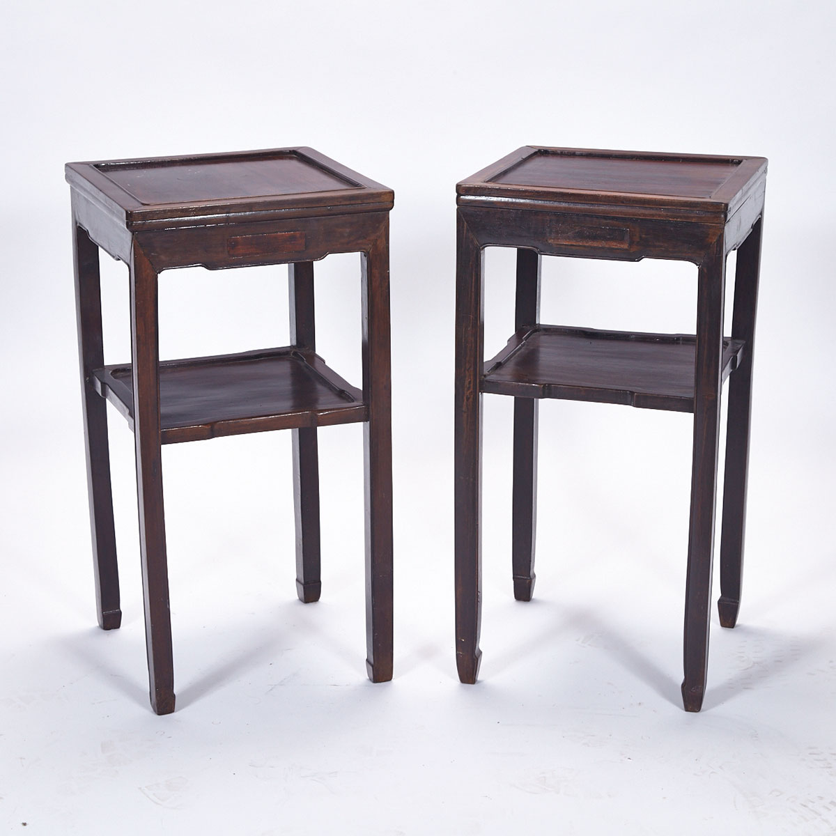 Pair of Hardwood Side Tables, Early 20th Century