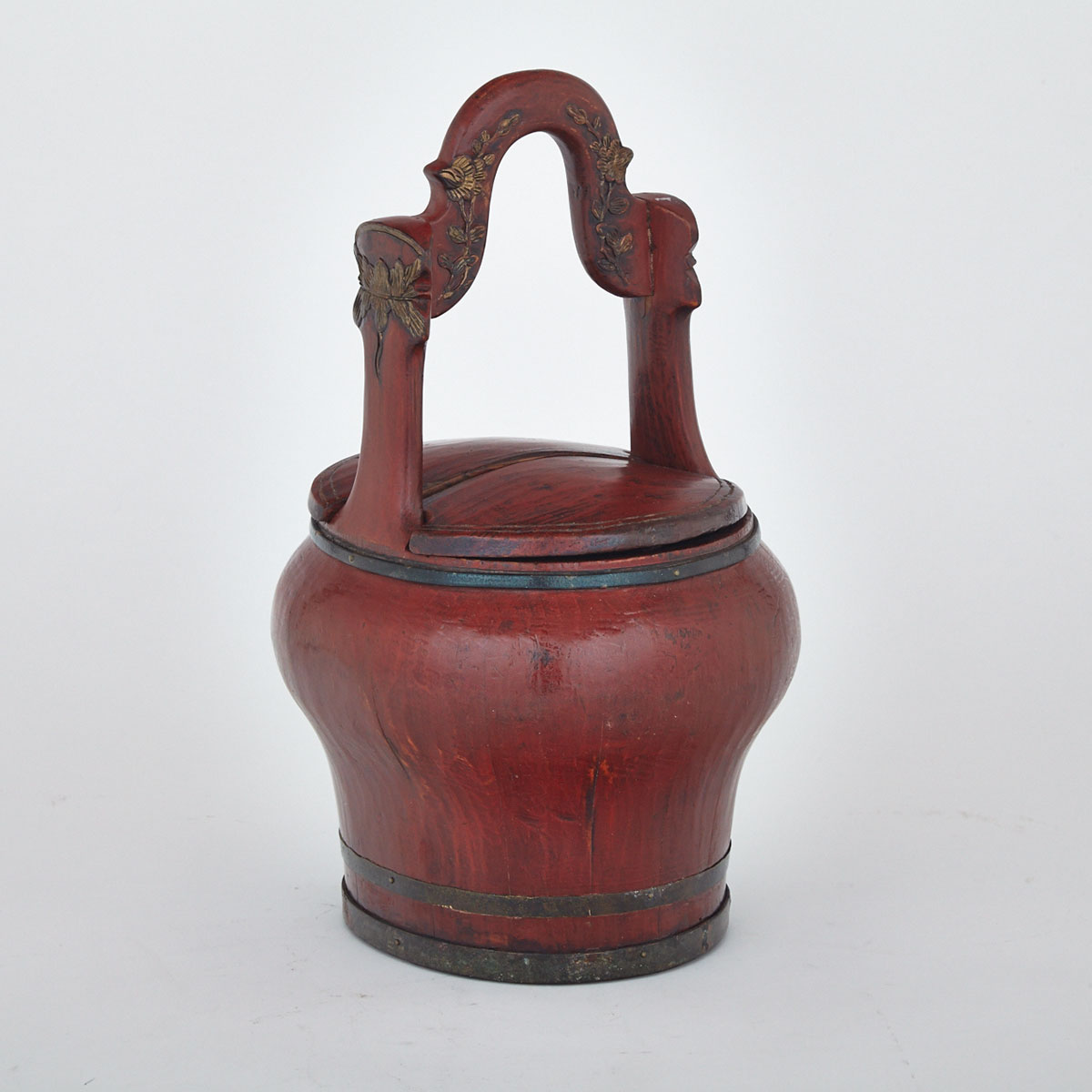 Red Lacquer Basket, Early 20th Century