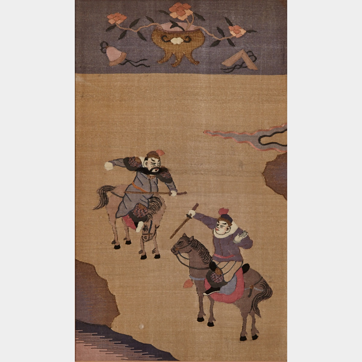 Pair of Silk Kesi Panels, Qing Dynasty