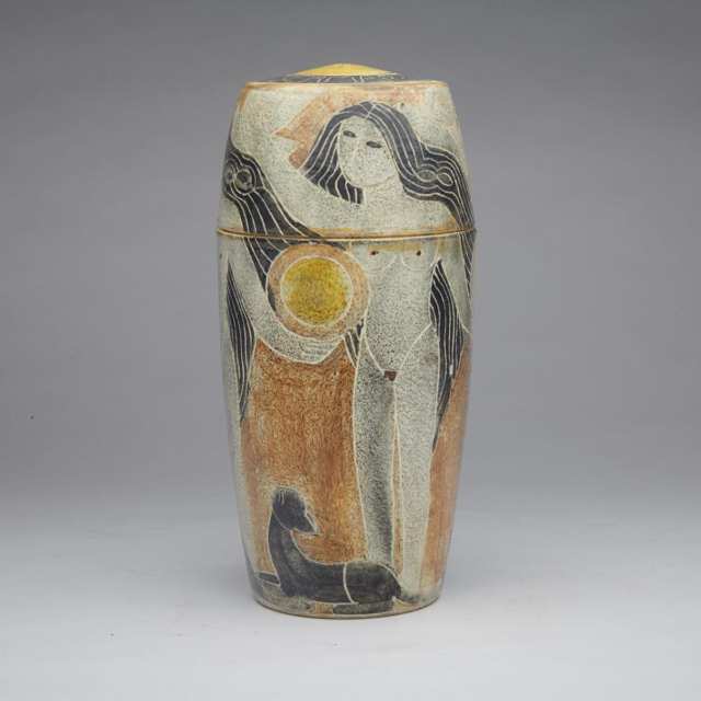Brooklin Pottery Urn and Cover, Theo and Susan Harlander, c.1975 
