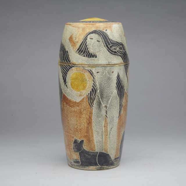 Brooklin Pottery Urn and Cover, Theo and Susan Harlander, c.1975 