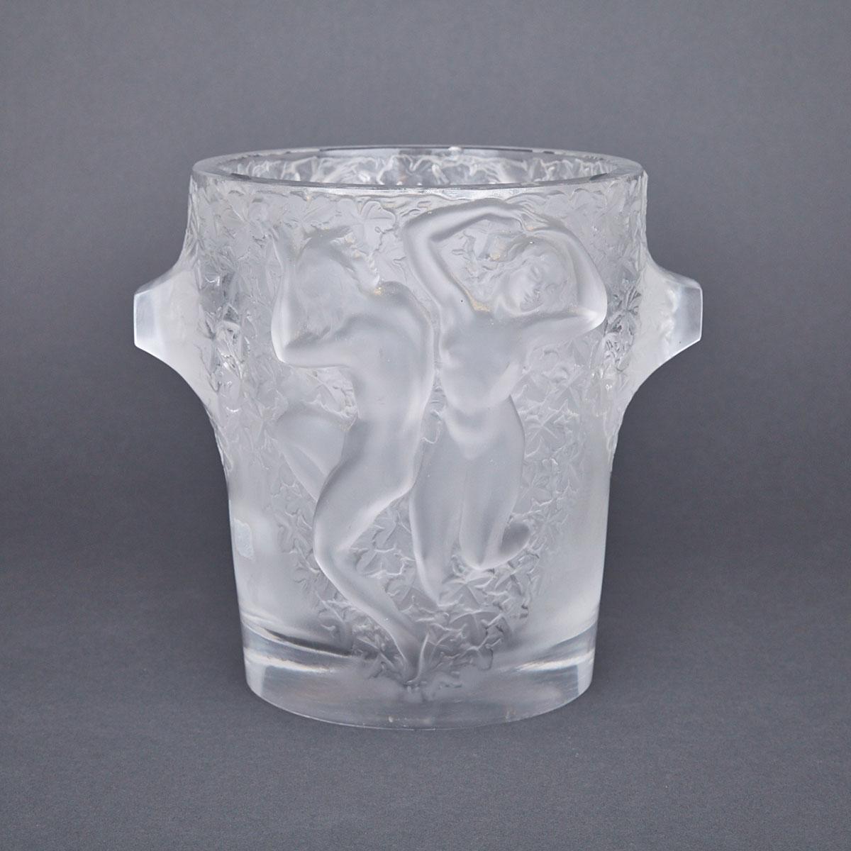 ‘Ganymede’, Lalique Moulded and Frosted Glass Wine Cooler, post-1945