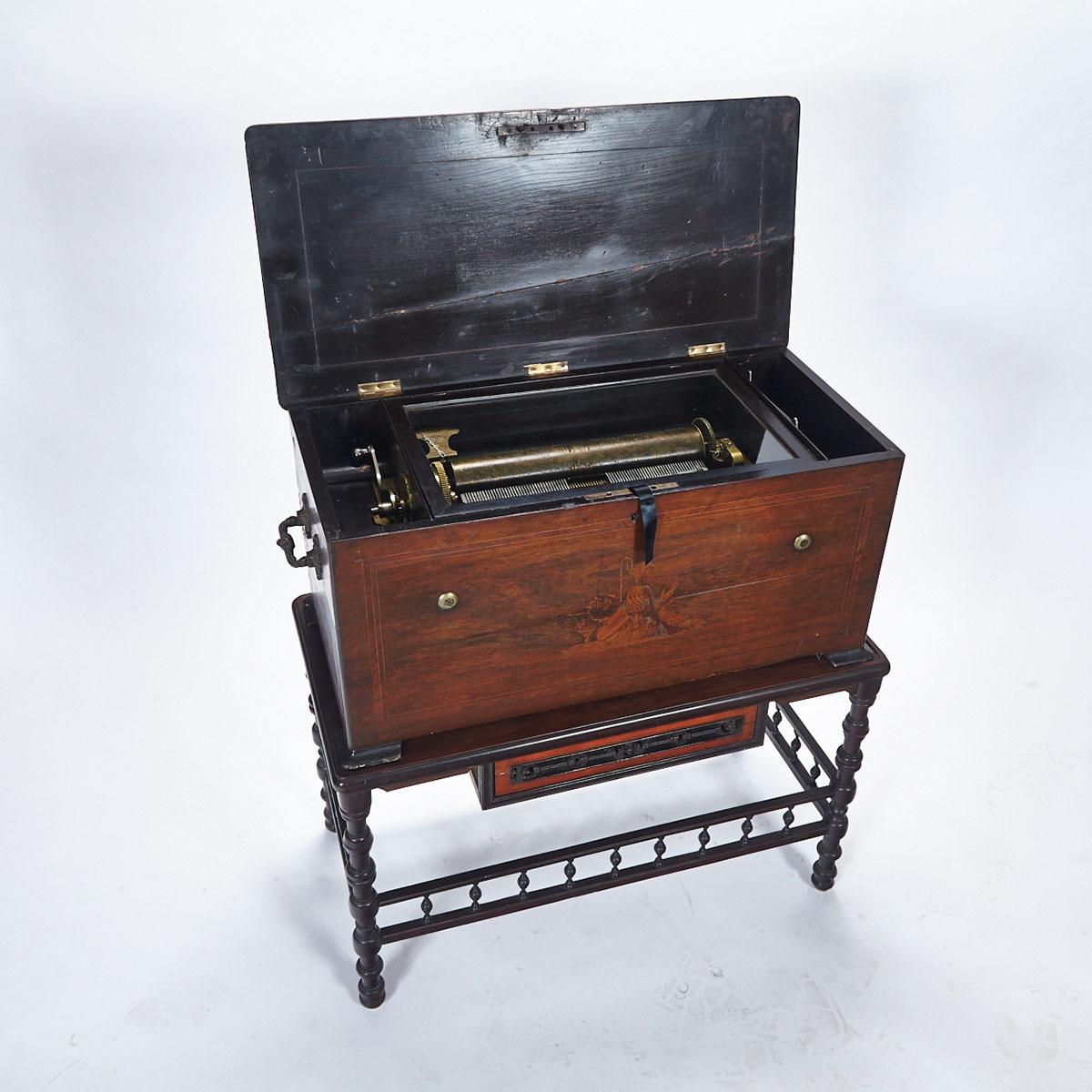 Large Swiss for the Asian Market Combination Organ Music Box on Stand, c.1890