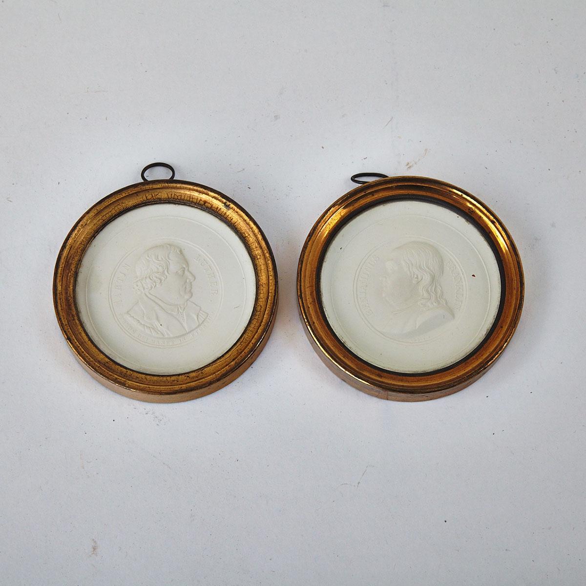 Two Plaster Relief Portrait Roundels, early 19th century
