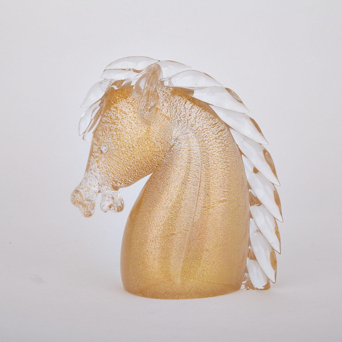 Seguso Glass Head of a Horse, 20th century