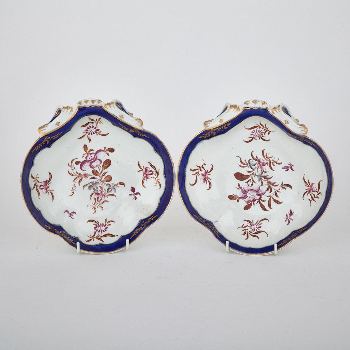 Pair of Worcester Shell Dishes, c.1770