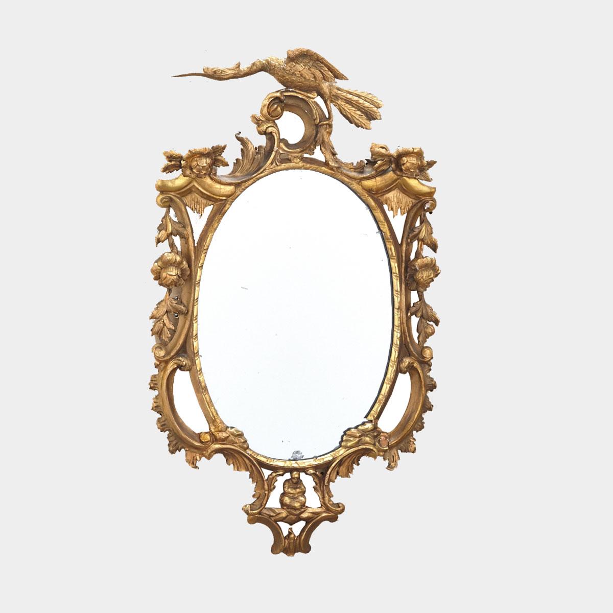Chinese Chippendale Giltwood MIrror, early-mid 20th century