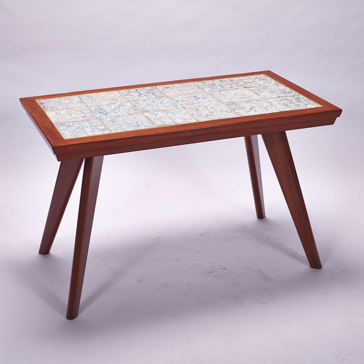 Brooklin Pottery Tile Topped Table, Theo, Susan and Ben Harlander, c.1960