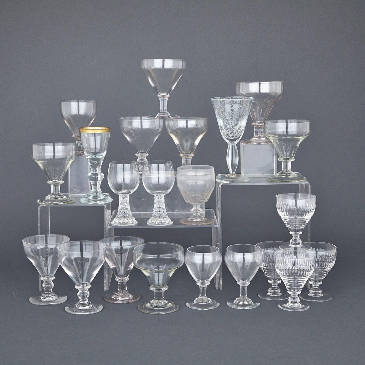 Twenty-Two Various Glass Rummers and Other Drinking Glasses, 19th/20th century