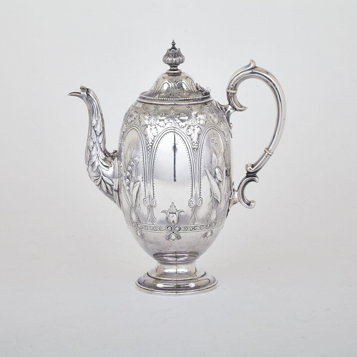 Victorian Silver Coffee Pot, Elkington & Co., Birmingham, 1869