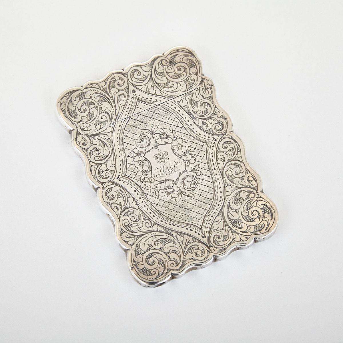 Victorian Silver Card Case, Hilliard & Thomason, Birmingham, 1865