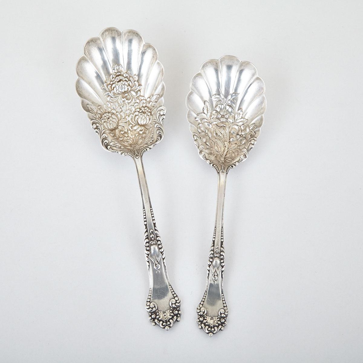 Two American Silver ‘La Touraine’ Pattern Berry Spoons, Reed & Barton, Taunton, Mass., c.1900