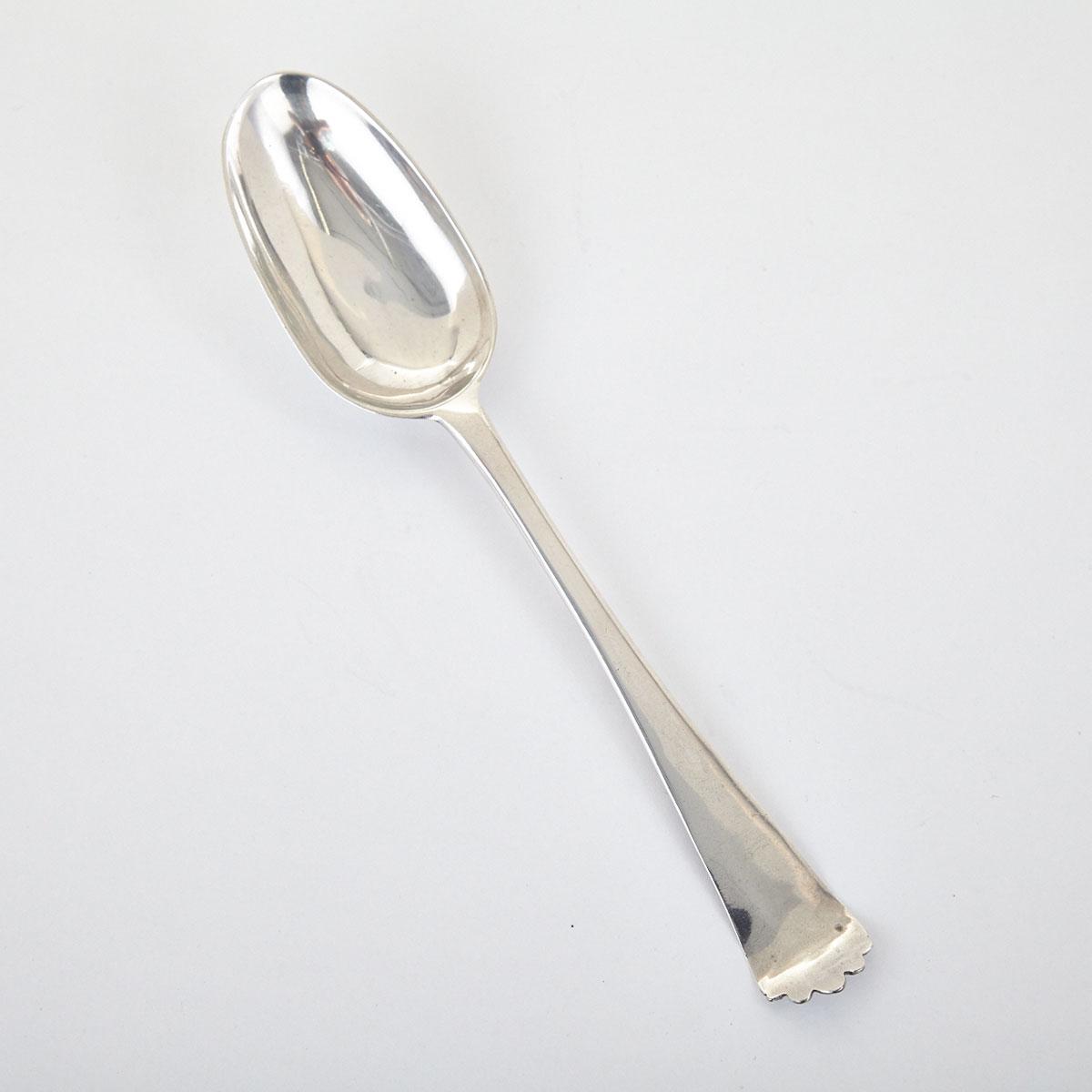 George III Irish Silver Trefid-Type Spoon, Joseph Cullen, Dublin, 1767