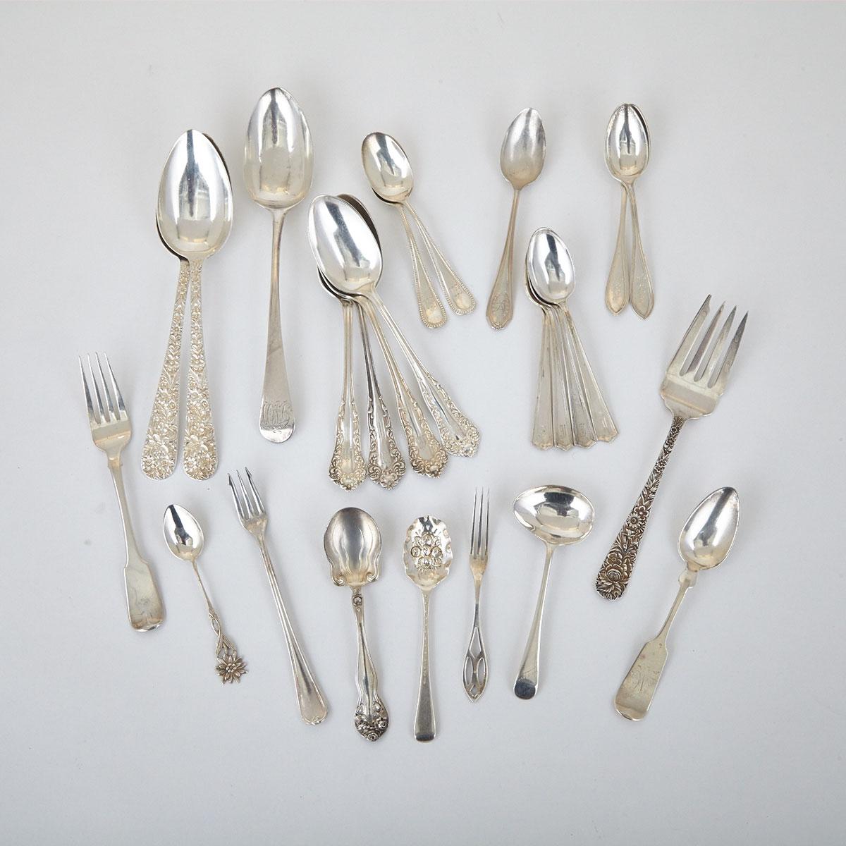 Grouped Lot of Silver Flatware, late 18th-20th century