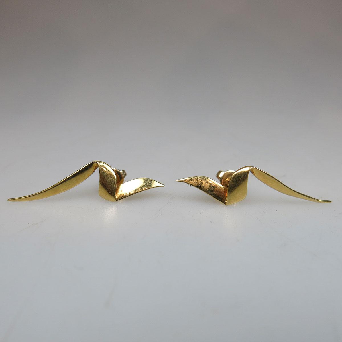 Pair Of Tiffany & Co. Paloma Picasso 18k Yellow Gold Earrings