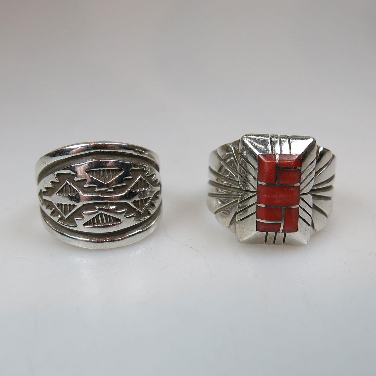 2 Navajo Sterling Silver Rings 