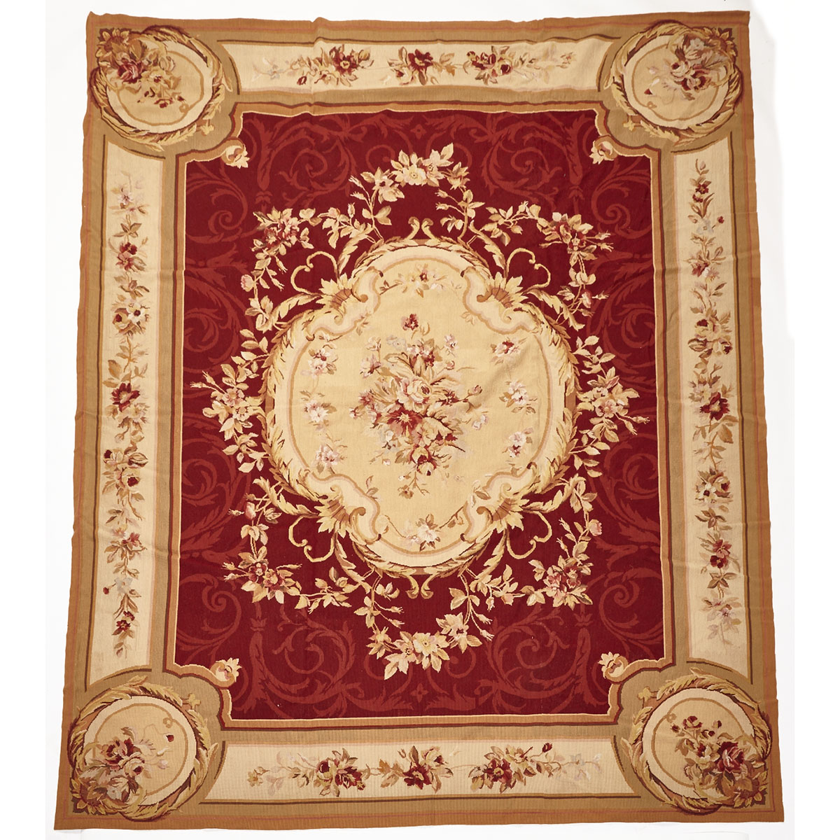 French Aubusson Style Needlework Carpet, mid. 20th century