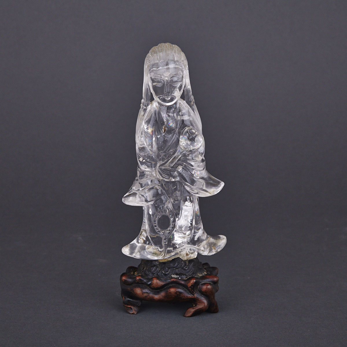 Rock Crystal Figure of Guanyin, Republican Period
