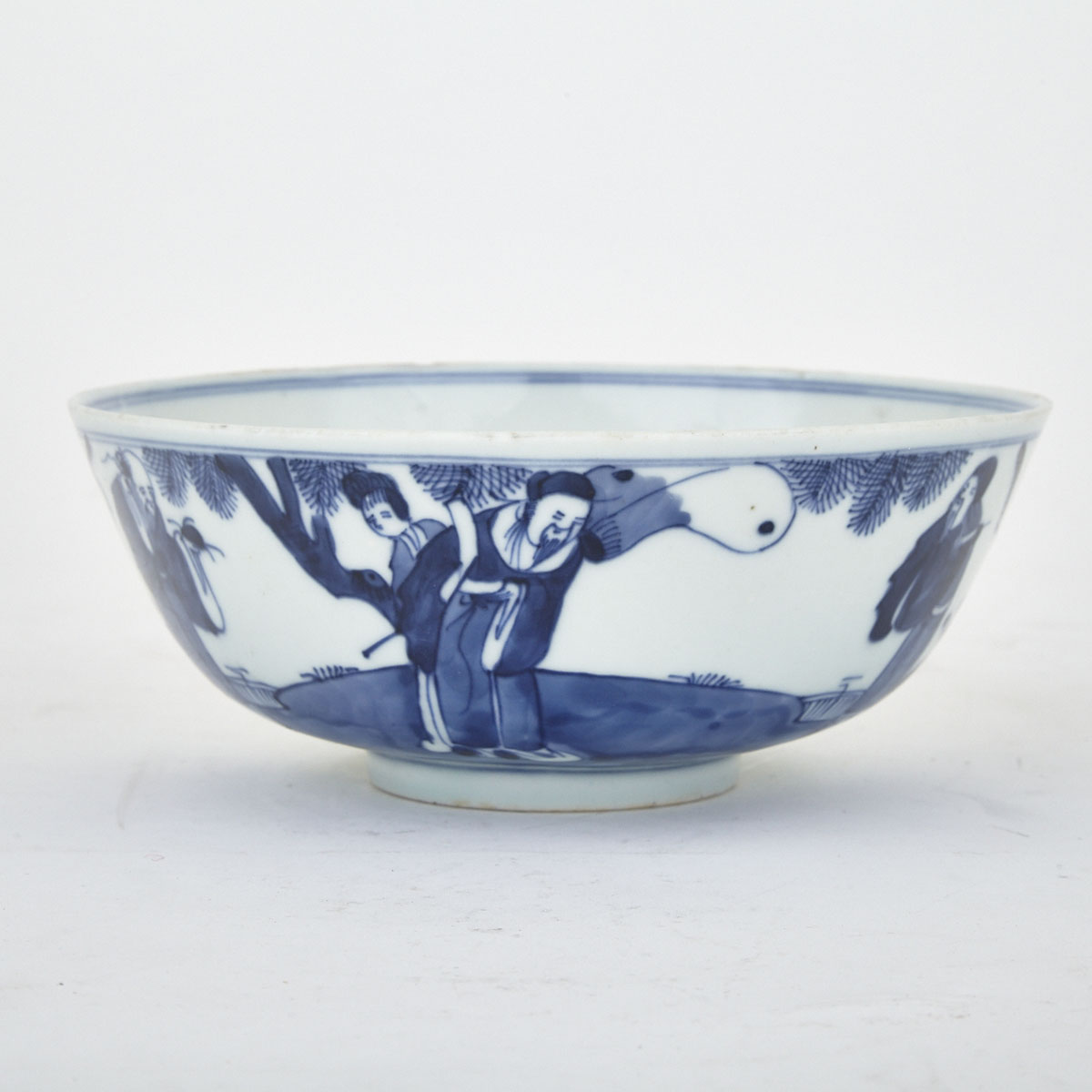 Blue and White ‘Fu Lu Shou’ Bowl, Qing Dynasty