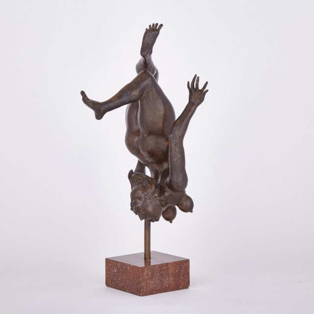 Contemporary School Bronze Figure of a Falling Nude, 20th century