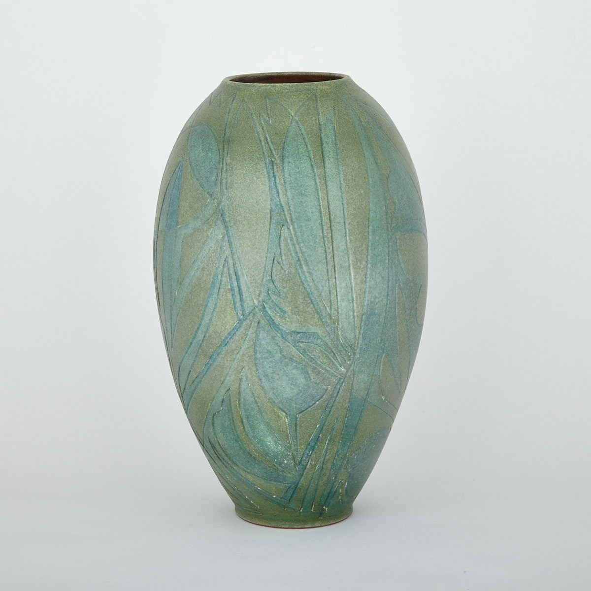 Brooklin Pottery Large Ovoid Vase, Theo and Susan Harlander, 1960s