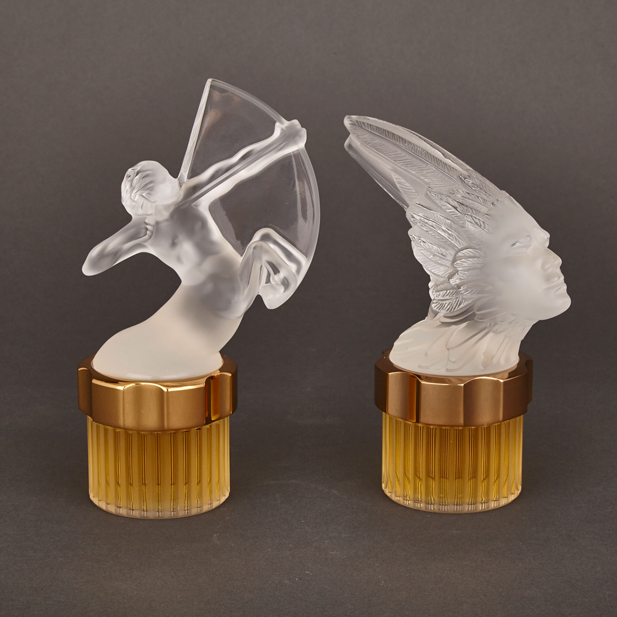 ‘Pour Homme’, Two Lalique Fragrance Flacons, 1999 and 2000