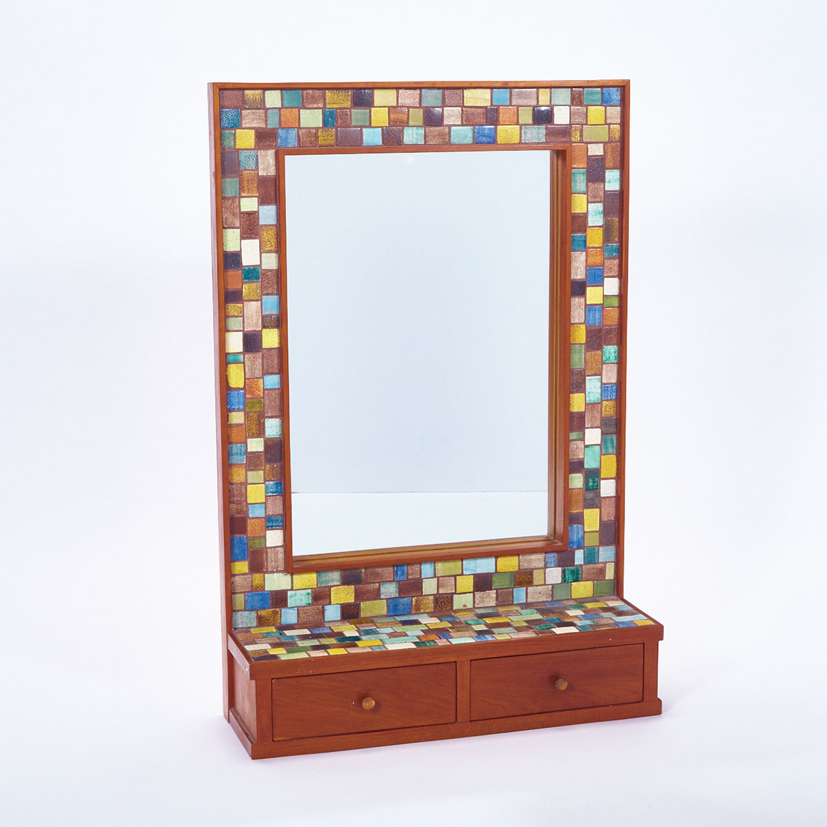 Brooklin Pottery ‘Mosaic’ Tile Mounted Mirror, Theo, Susan and Ben Harlander, 1960s