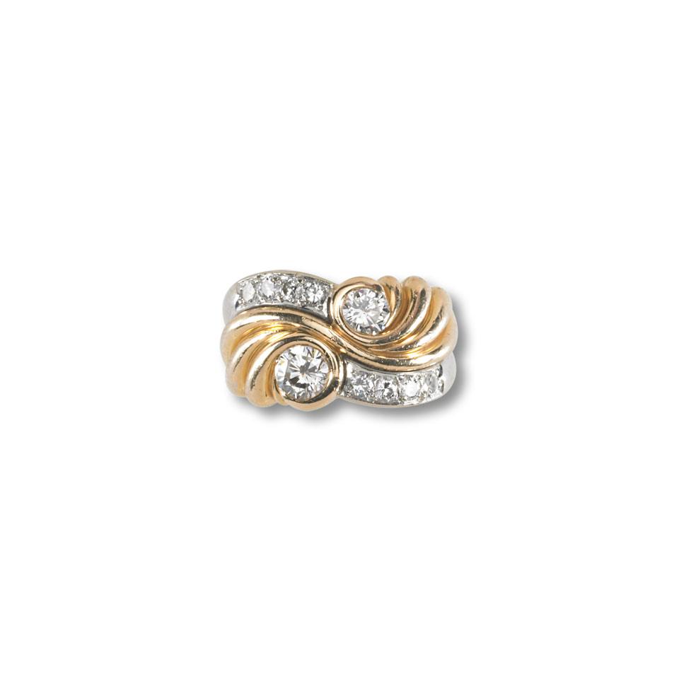 European Jewellers 14k Yellow And White Gold Ring