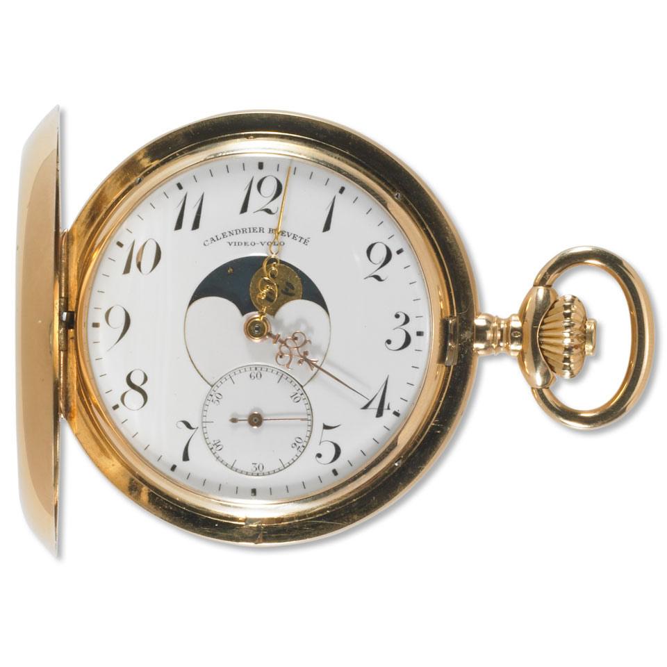 Swiss Pocket Watch With Moon Phase And Date