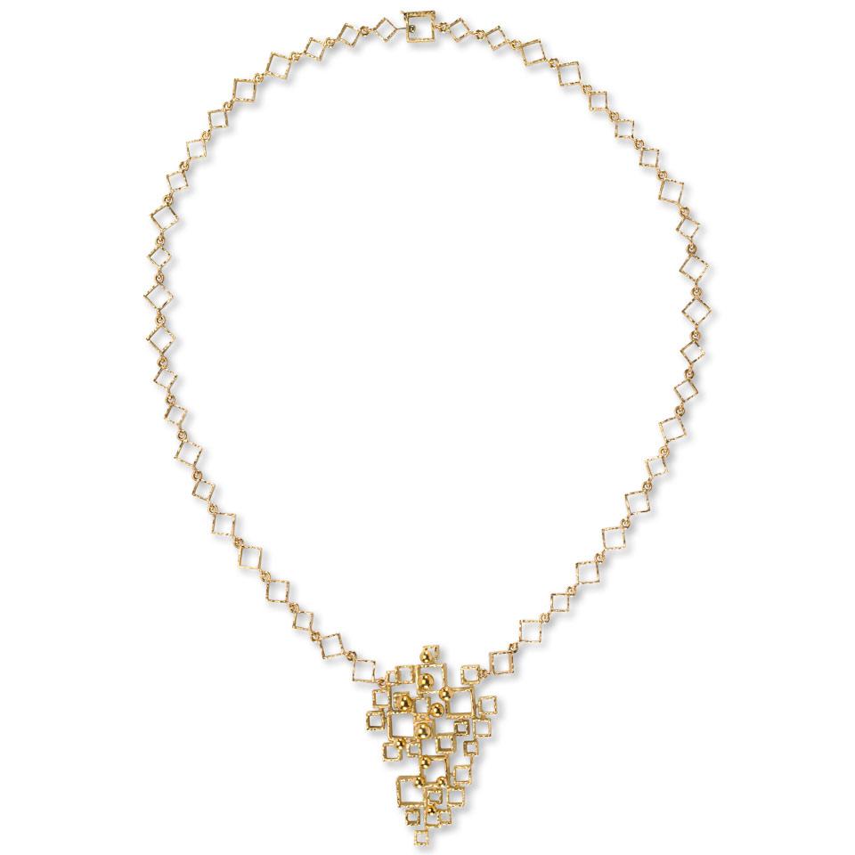 Cavelti 18k Yellow Gold Abstract Necklace