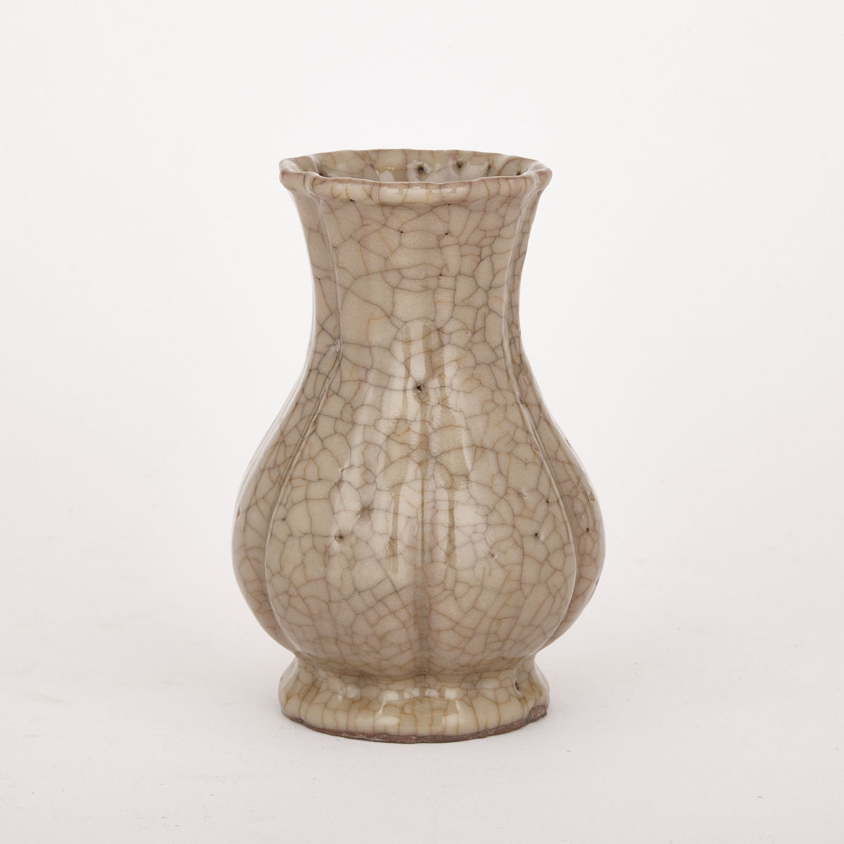 Baluster-Form Crackleware Vase