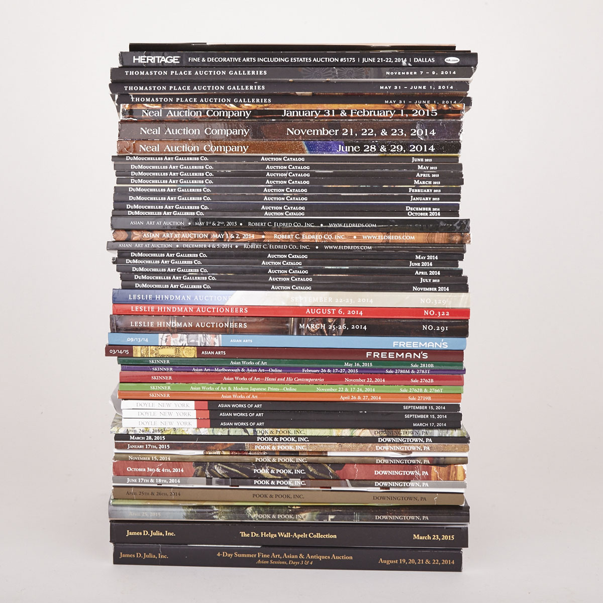 Group of Approximately 50 American Auction House Catalogues, Mostly with Asian Subjects