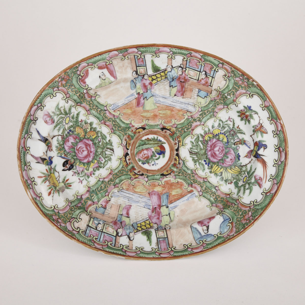 Canton Famille Rose Oval Plate