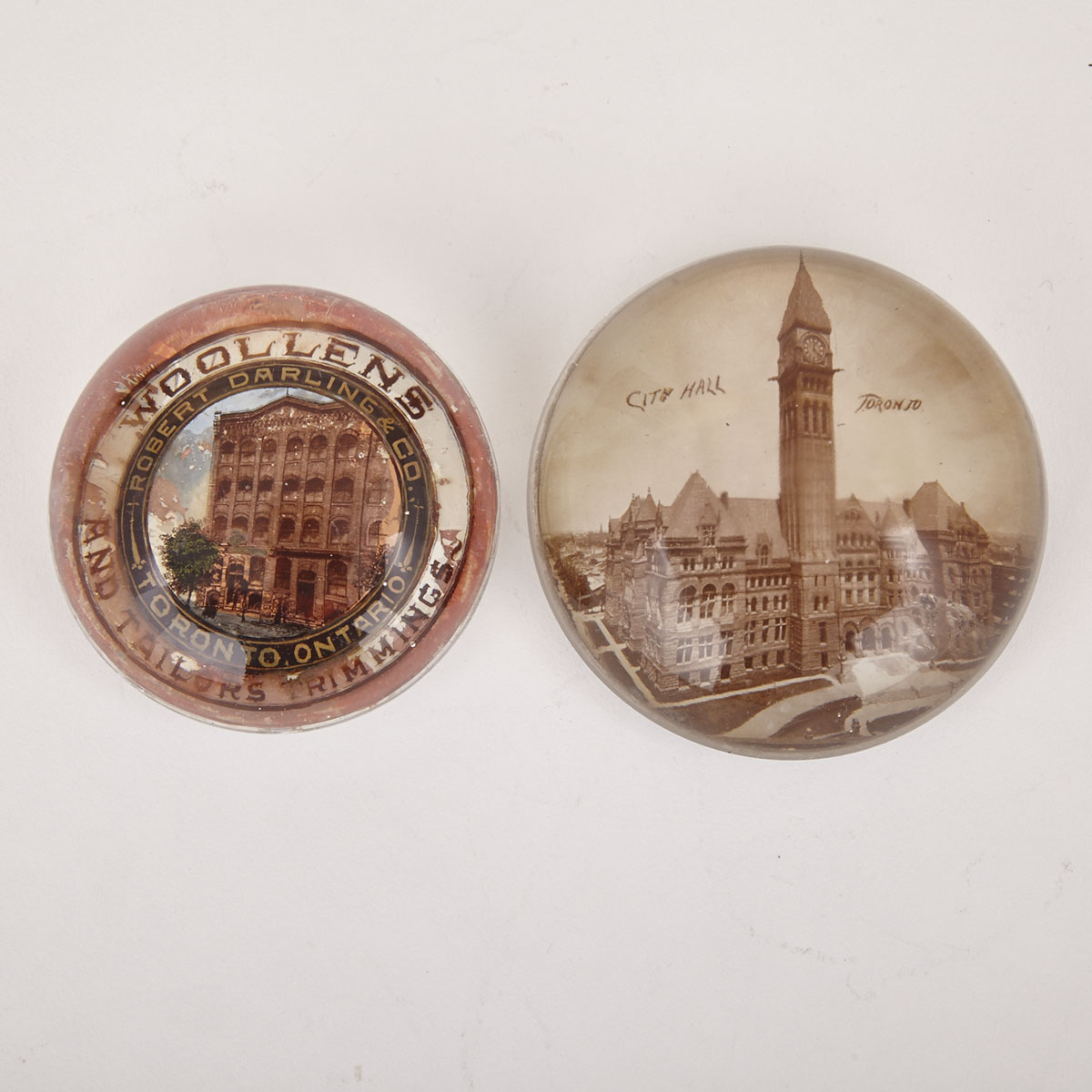 Two Toronto Glass Paperweights, early 20th century