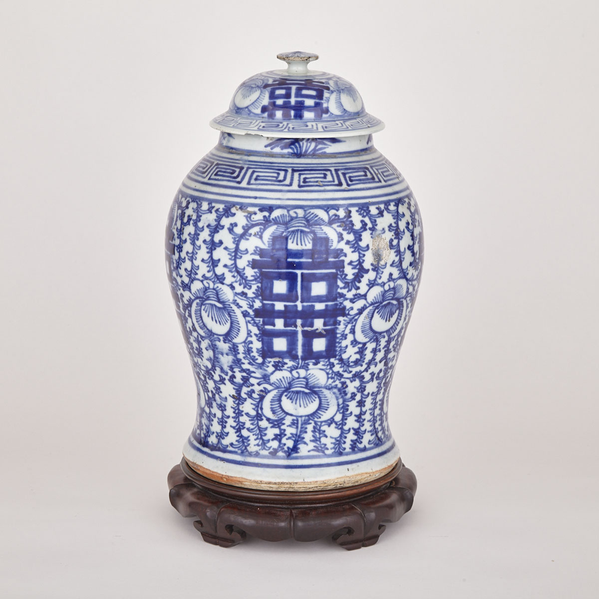 Chinese Blue and White Export Porcelain Ginger Jar, 19th early 20th century