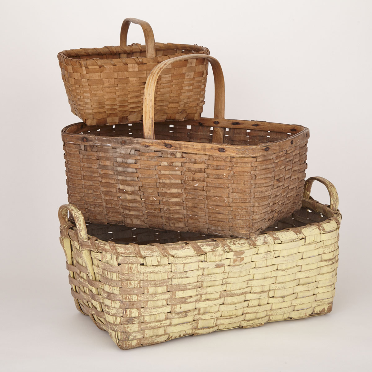 Three Splint Baskets, 19th century