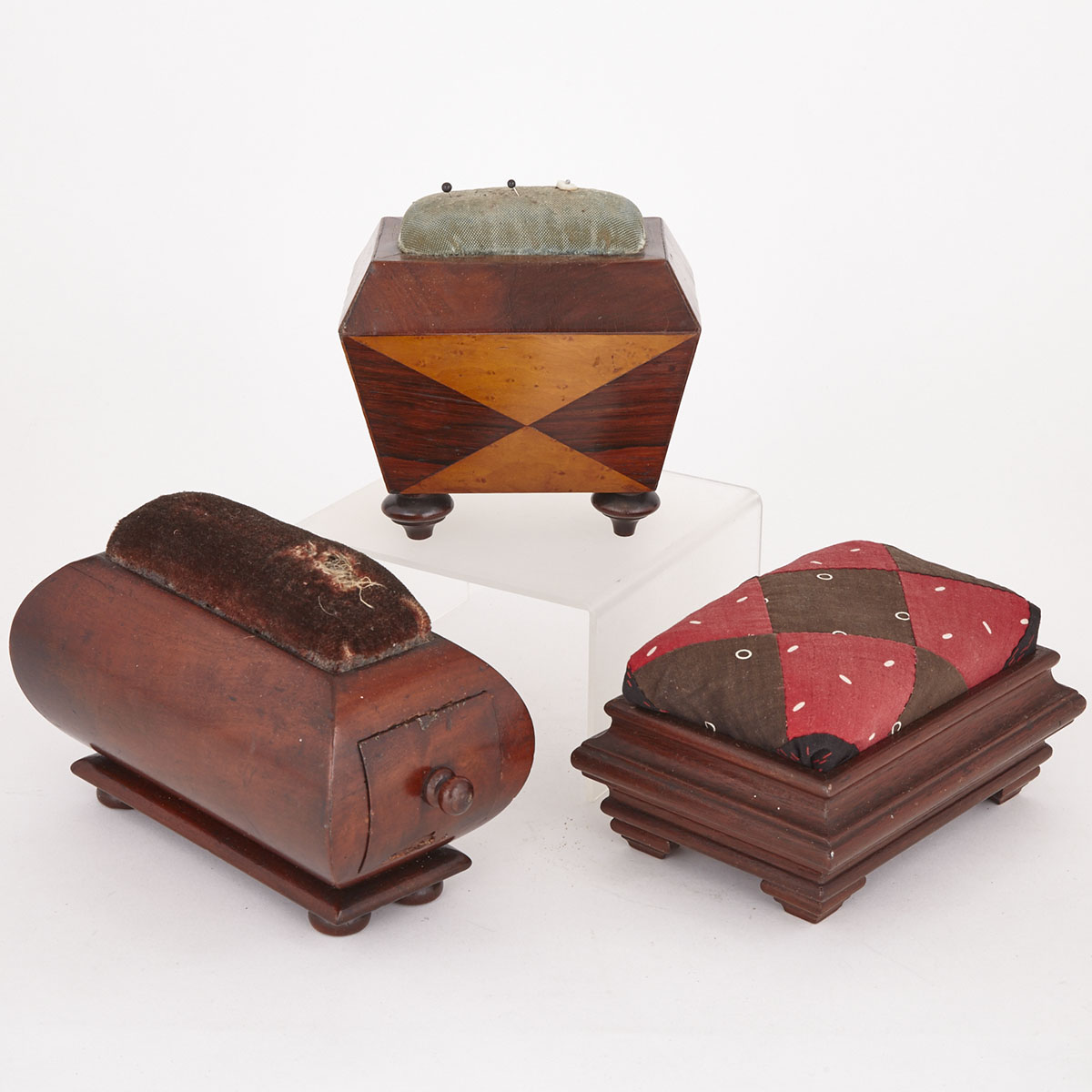 Group of Three Victorian Pin Cushions, mid 19th century