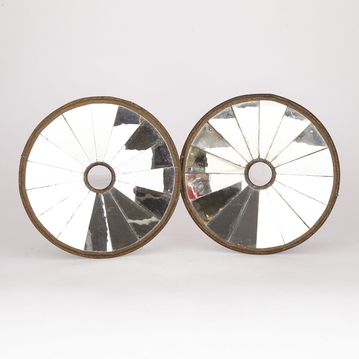 Pair of  Mirrored Lamp Reflectors, 19th century