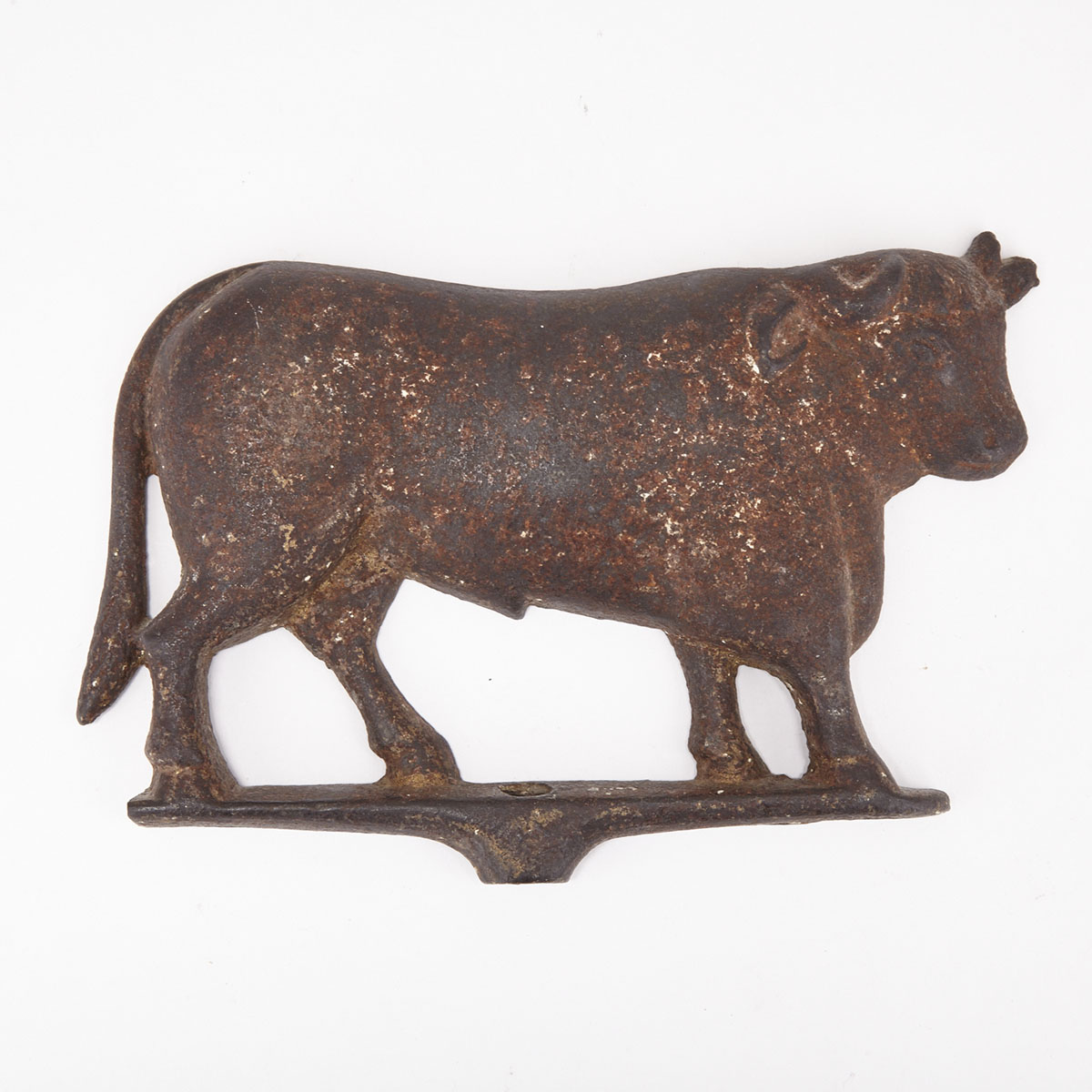 Victorian Cast Iron Hollow Back Bull Form Finial, 19th century