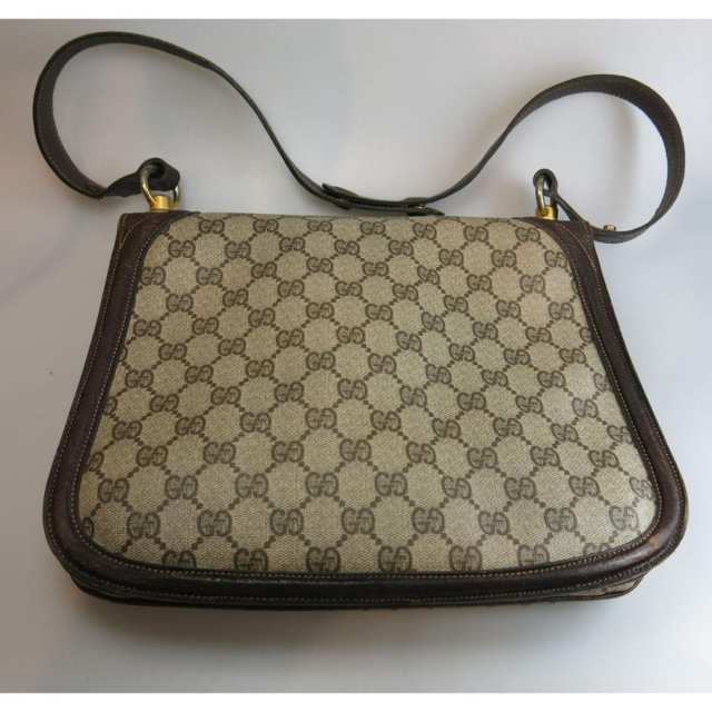 Vintage Gucci Blondie Leather And Monogrammed Textile Handbag