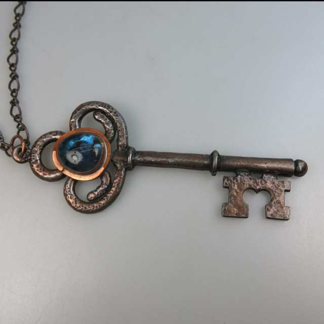 Rafael Canadian Copper And Metal Chain And Key Pendant