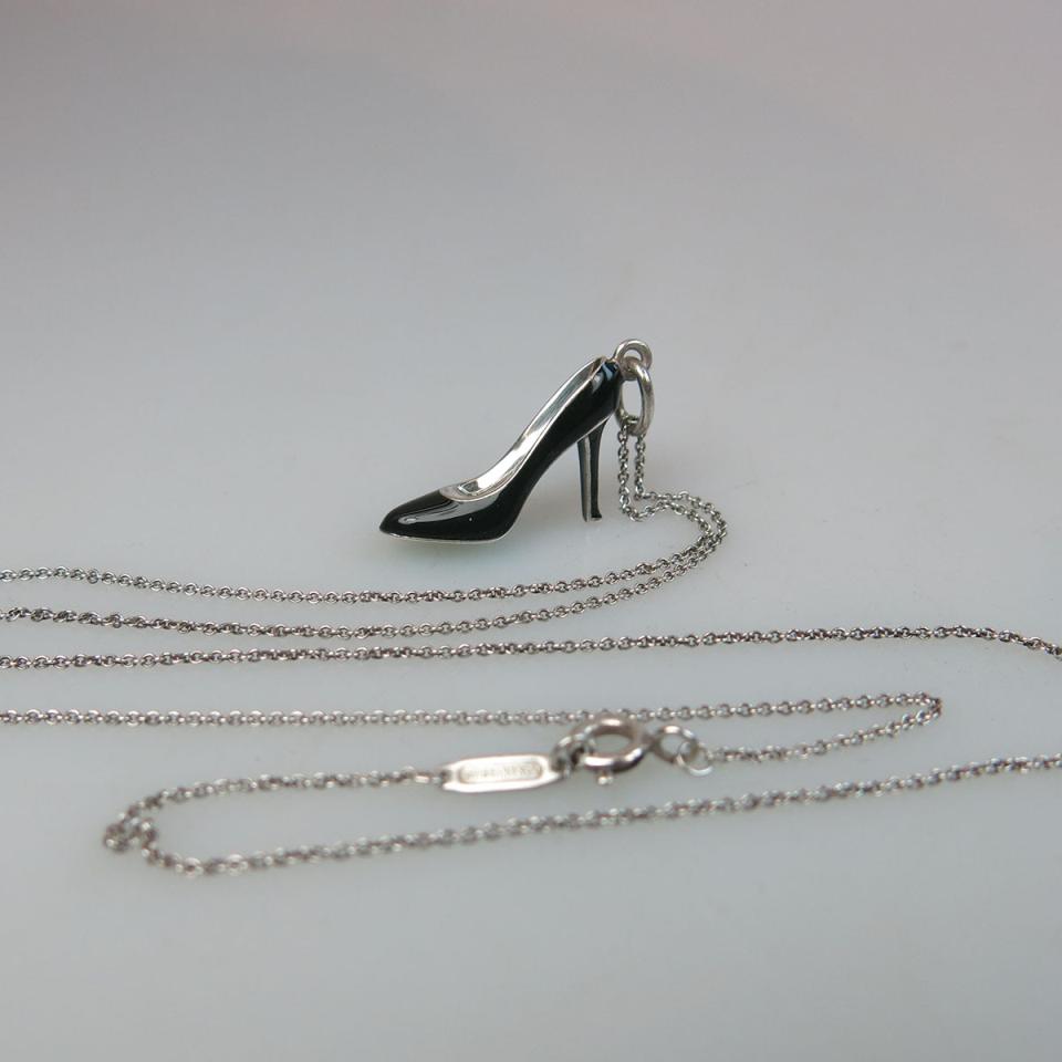 Tiffany & Company Italian Sterling Silver Chain And Shoe Pendant