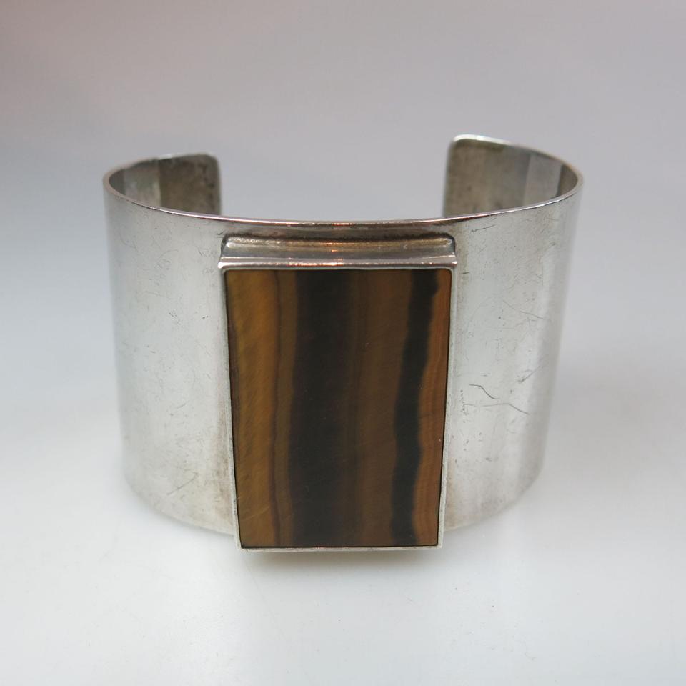 Large Sterling Silver Open Cuff Bangle  