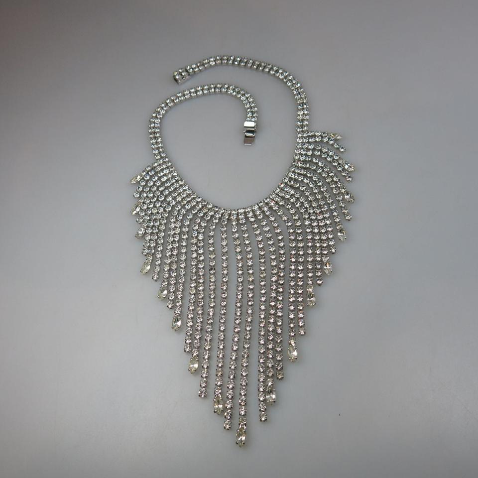 Silver Tone Metal Fringe Necklace