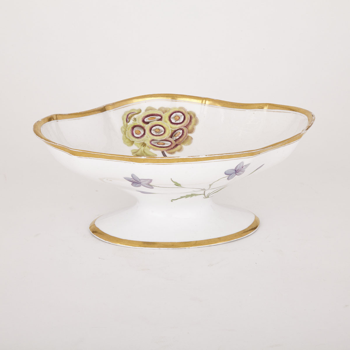 Minton Botanical Oval Footed Bowl, c.1810