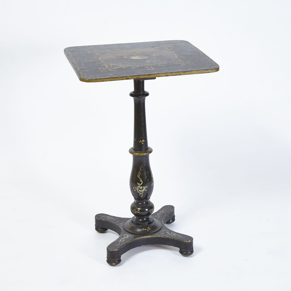 Victorian Ebonized Tilt Top Occasional Table, English, mid 19th century