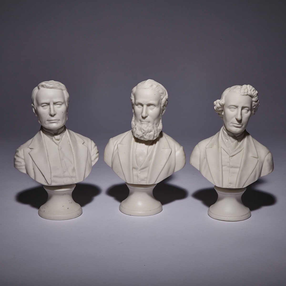 Three English Parian Busts of Canadian Politicians, attributed to Robert Cooke, c.1878-80