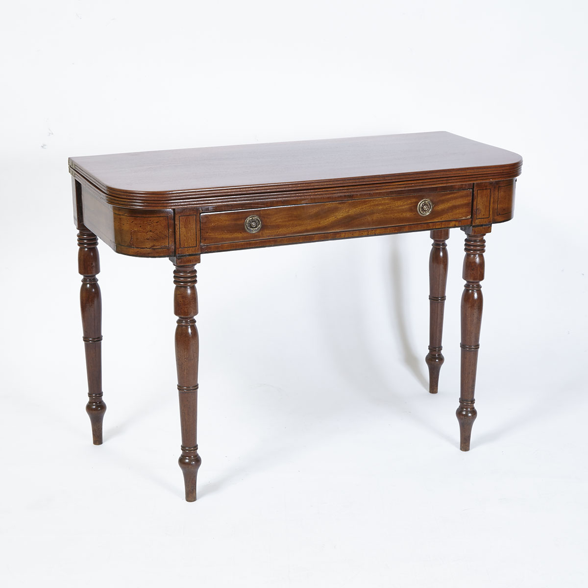 Late Georgian Mahogany Fold Over Tea Table, early 19th century