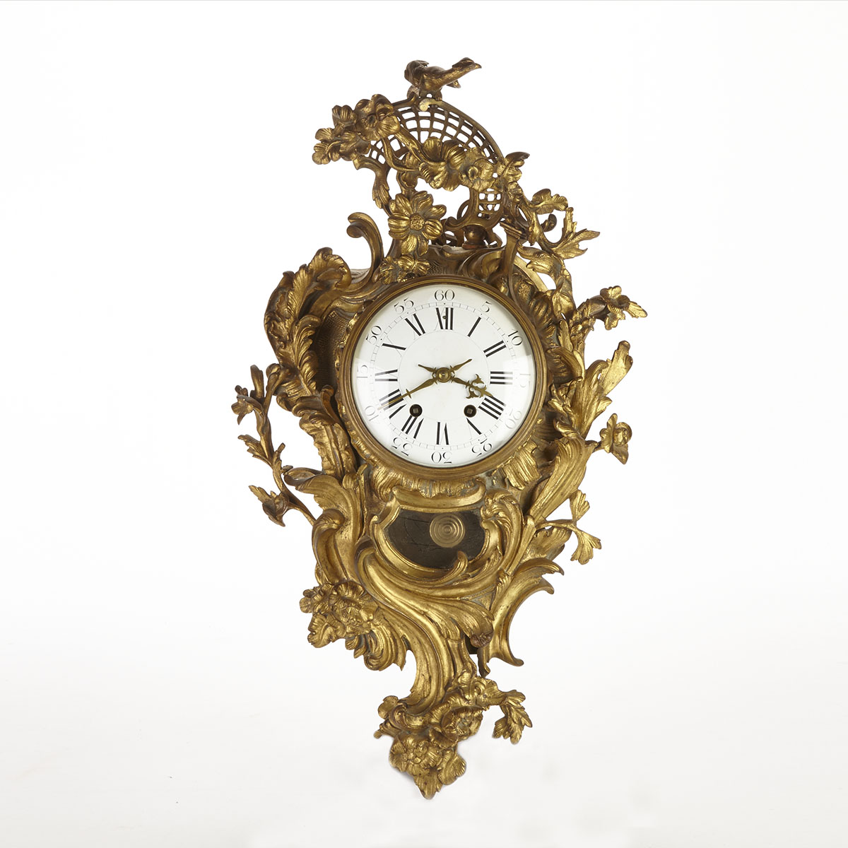 Napoleon III Gilt Bronze Cartel Clock, mid-19th century